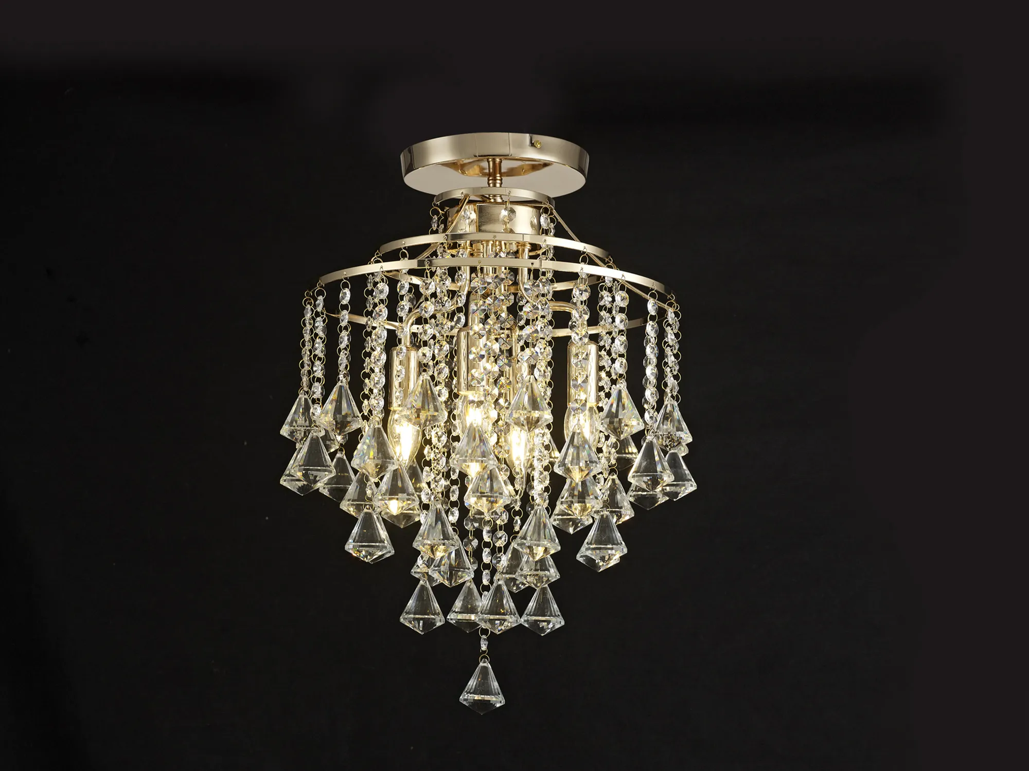 Inina French Gold Crystal Ceiling Lights Diyas Flush Crystal Fittings Inina French Gold Crystal Ceiling Lights Diyas Flush Crystal Fittings